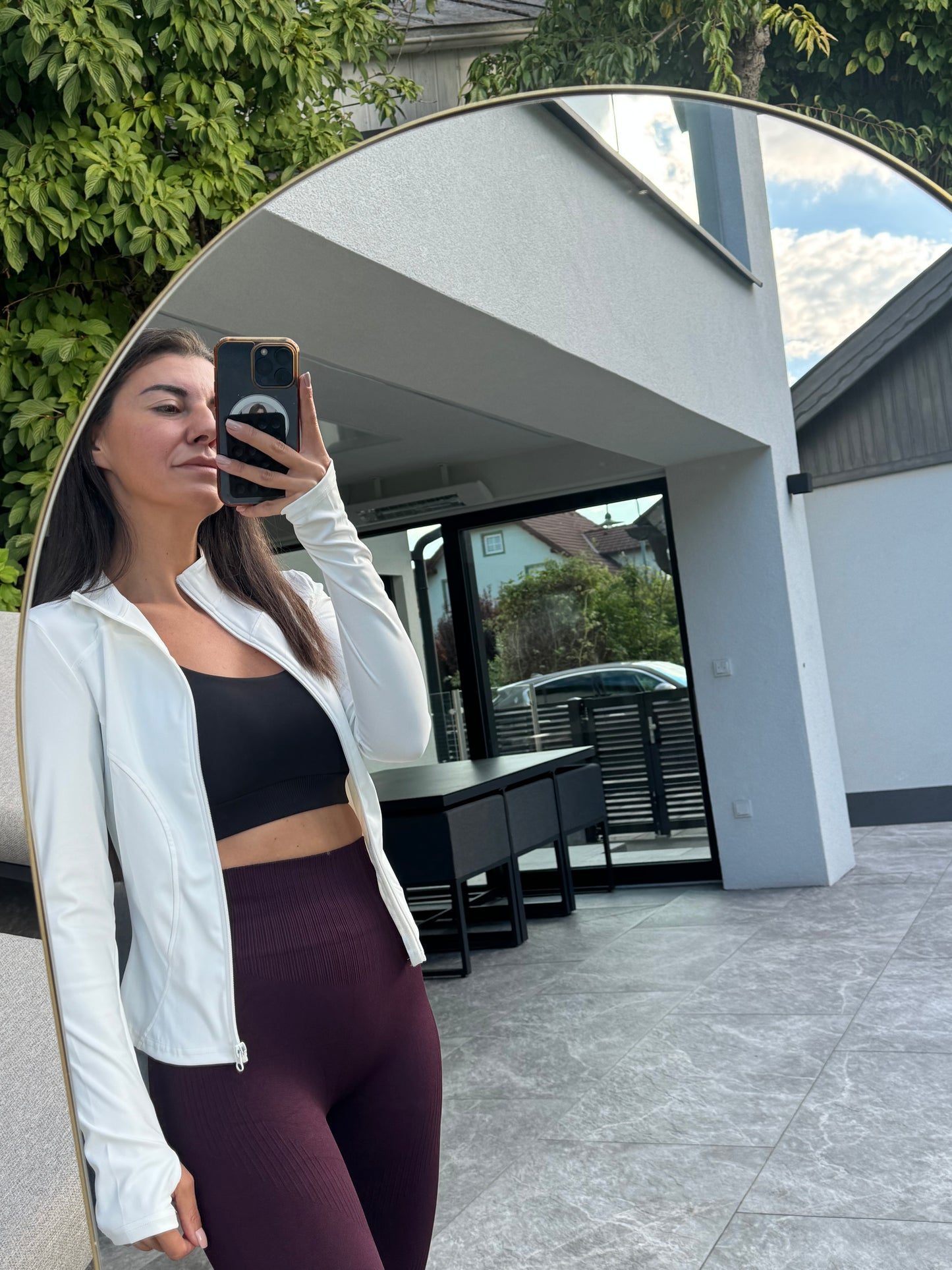 Zipjacke Weiß