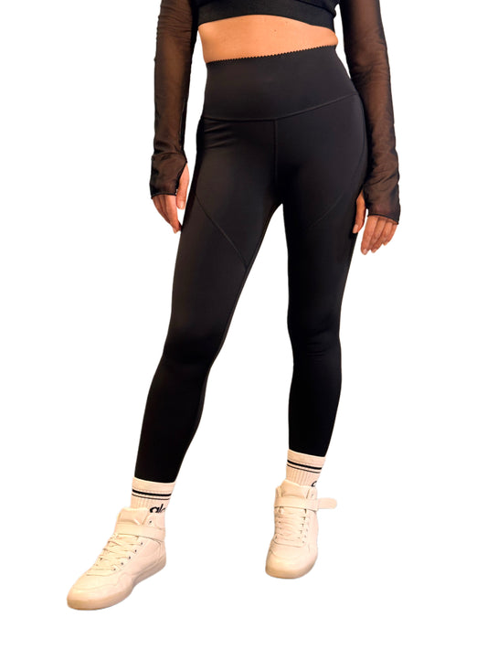 Knöchellange Compressive Basic Leggins Schwarz