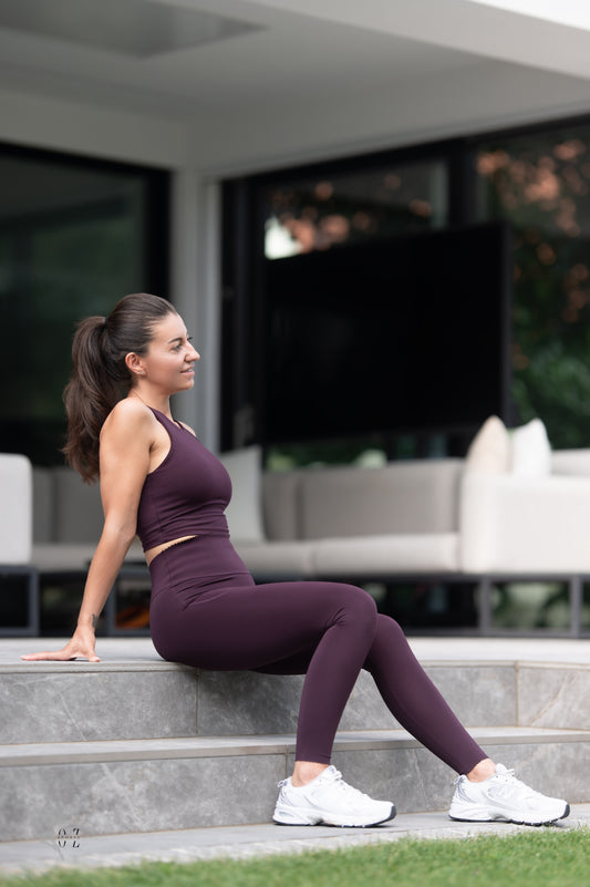 Compressive Basic Leggings Bordeaux
