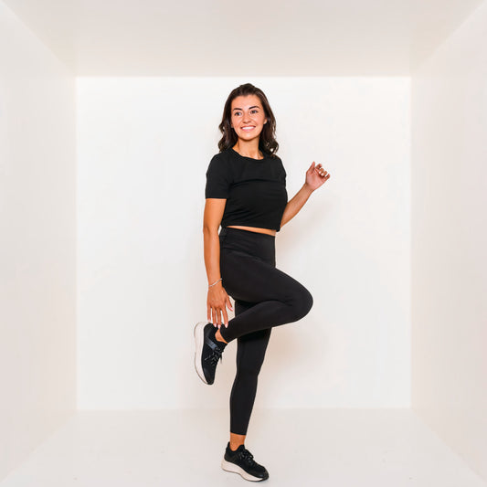 Knöchellange Compressive Basic Leggings Schwarz