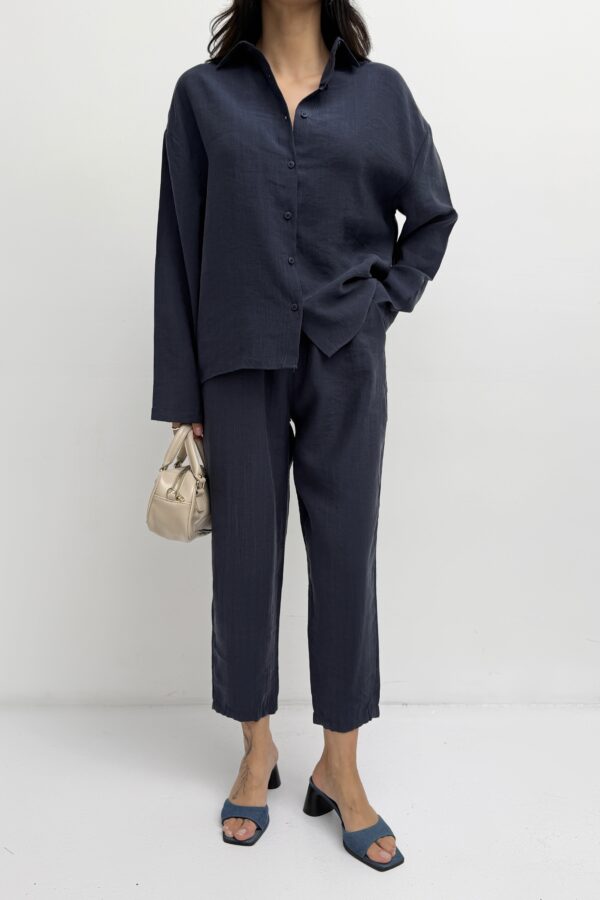 Linen Co-ord Set – Navy Blue - Image 6