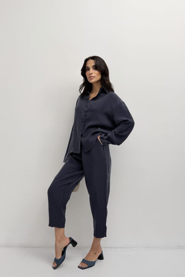 Linen Co-ord Set – Navy Blue - Image 4